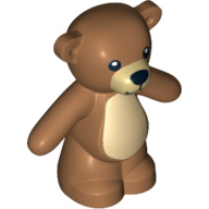 Animal, Bear / Teddy, Arms Down with Black Eyes, Nose and Mouth / Tan Belly Print (98382pr0001)