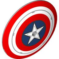 Dish 9 x 9 Inverted with Pin Hole with Captain America Shield print (98606pr0035)