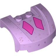 Vehicle Body, Wheel Arch / Mudguard 3 x 4 x 1 2/3 Low Profile, Curved Front with Dark Pink Diamond, Lavender Spots print (98835pr0008)