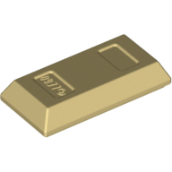 Tile Special 1 x 2 with Sloped Walls AKA Money / Gold Bar [Ingot] (99563)