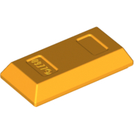 Tile Special 1 x 2 with Sloped Walls AKA Money / Gold Bar [Ingot] (99563)