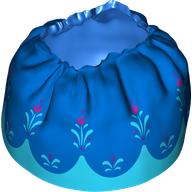 Duplo Skirt with Blue Layered Top Skirt and Medium Azure and Magenta Flowers Print (99771pr0007)