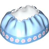 Duplo Skirt Satin with Dark Azure Trim, Lavender Flower print (99771pr0255)