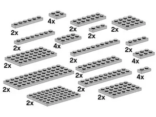 Assorted Light Gray Plates von LEGO – Produktfoto