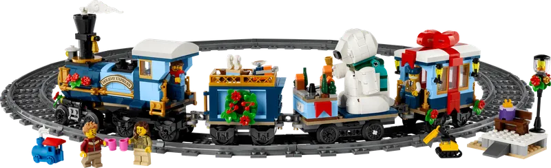 LEGO 10361 Holiday Express Train detailbeeld van de volledige kersttrein