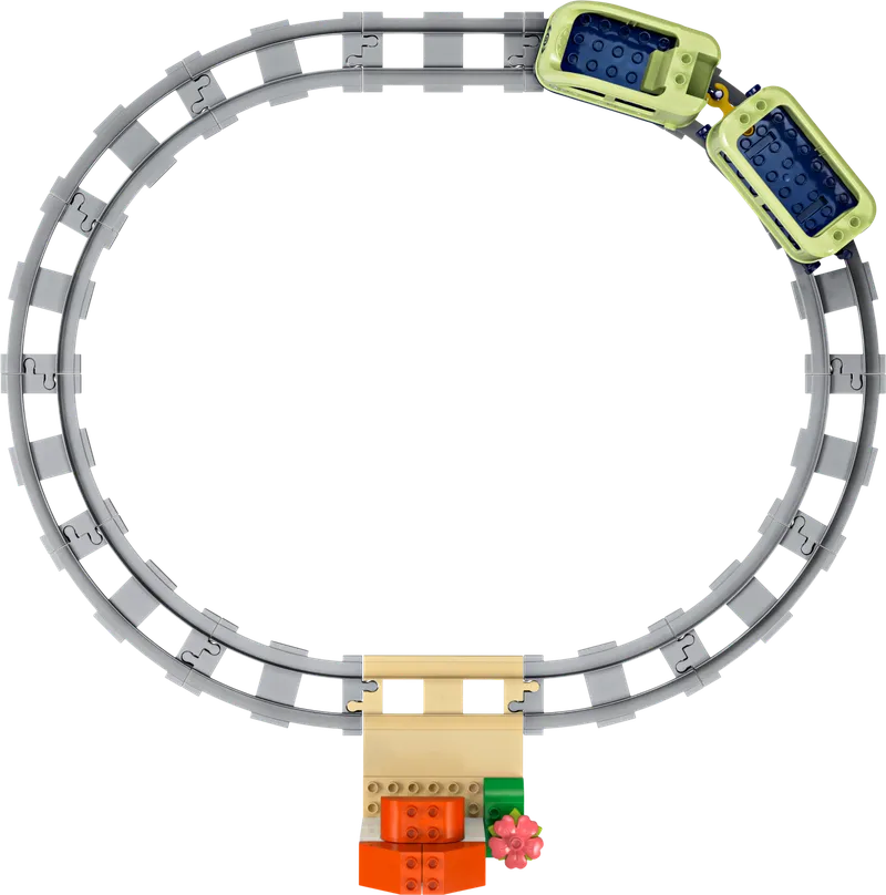 LEGO 10427 Interactive Adventure Train bovenaanzicht van de DUPLO-rails