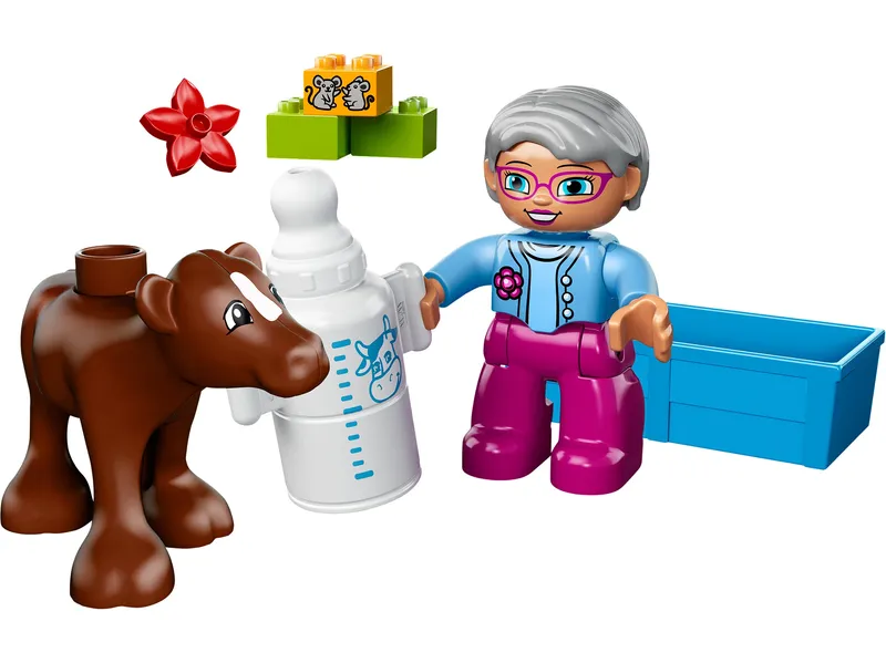 Help Oma de Baby kalf Verzorgen met LEGO DUPLO 10521