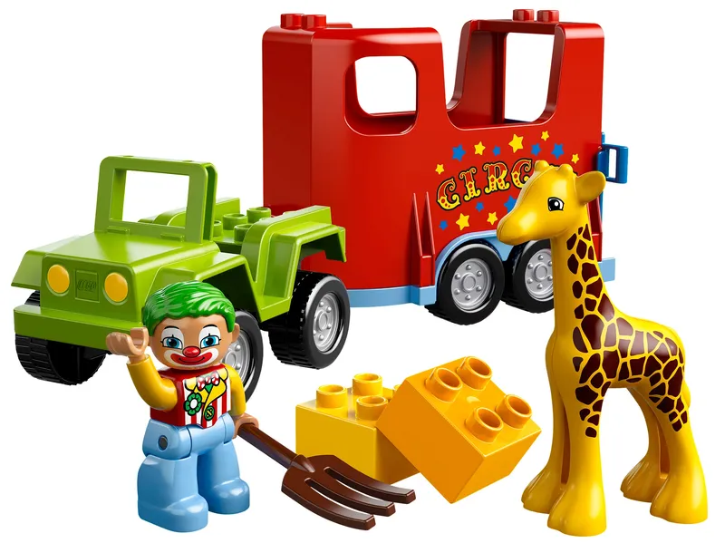 Zet de babygiraf in de speciale Circus aanhanger en de grote reis kan beginnen!