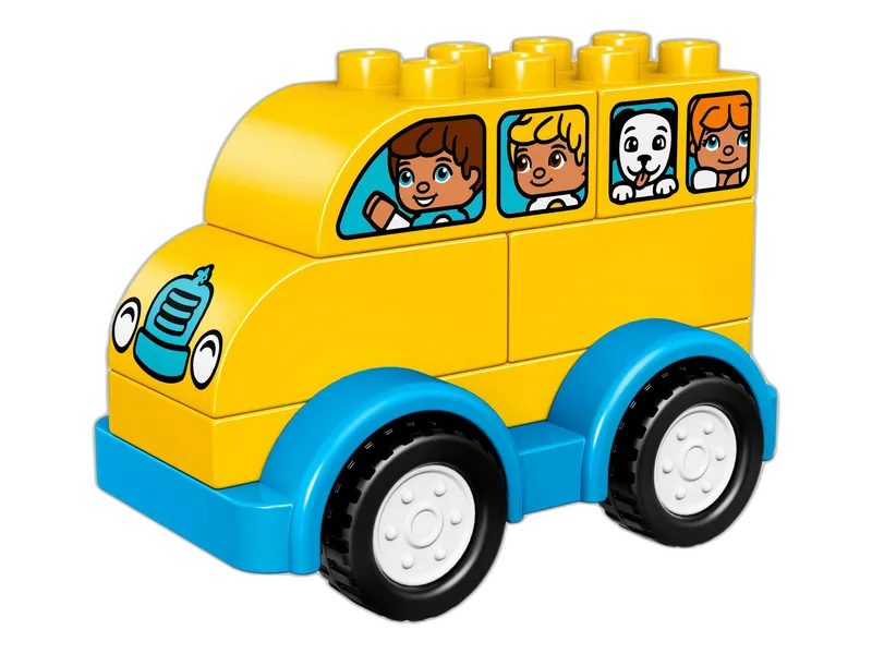 Kijk naar de kleine buschauffeurs die ergens heen gaan terwijl ze bouwen en spelen!
