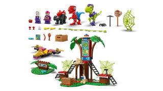 Spidey en Gobby's raptorstrijd bij de boomhut van LEGO – productfoto 3 van 11