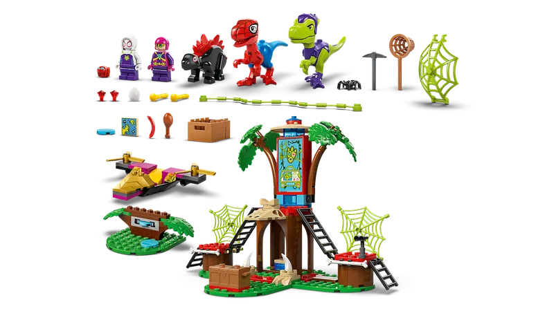 Spidey en Gobby's raptorstrijd bij de boomhut van LEGO – productfoto 3 van 11
