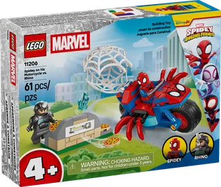 Spidey op zijn motor vs. Rhino van LEGO – productfoto 2 van 11