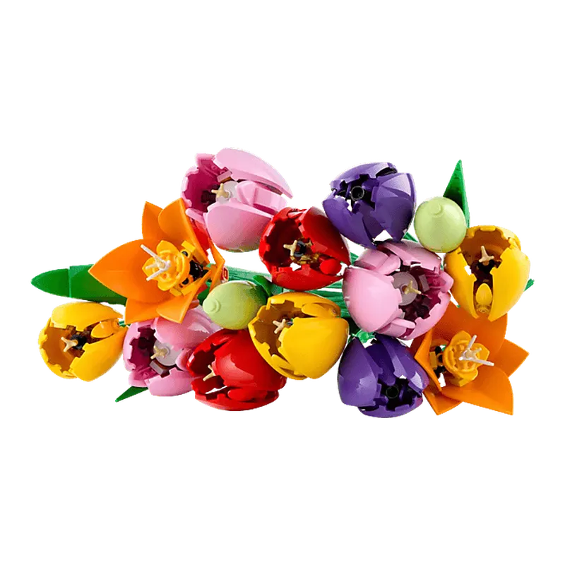 Een fleurige, decoratieve tulpenbouwset voor volwassenen
