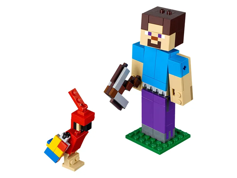 Minecraft Steve BigFig with Parrot van LEGO – productfoto