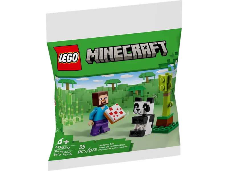 Steve and Baby Panda & Kiki's Coconut Attack från LEGO – produktbild 2 av 3
