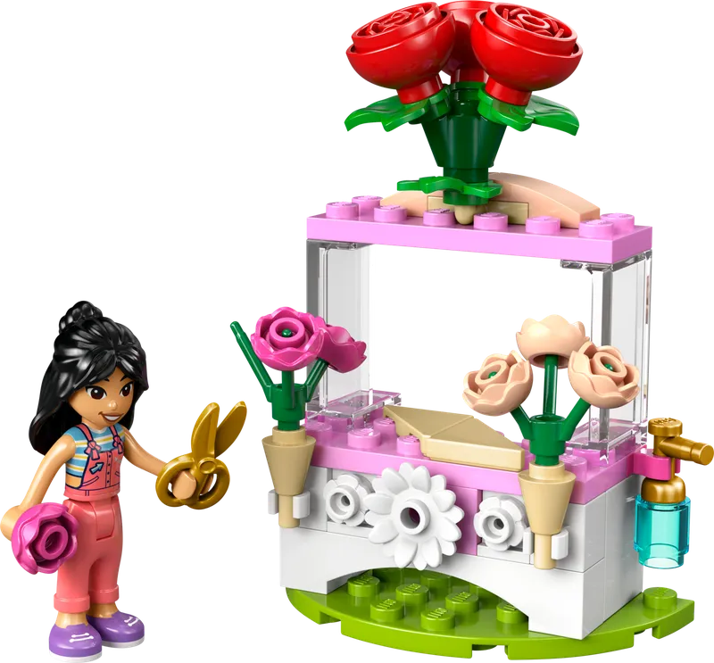 Bloemenkraam met rozen