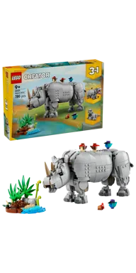 Wilde dieren: machtige neushoorn met vogels - Afbeelding 6 van 24