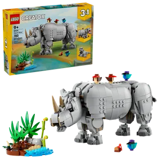 Wild Animals: Majestic Rhino with Birds fra LEGO – produktbillede 2 af 33