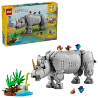 Wilde dieren: machtige neushoorn met vogels - Afbeelding 2 van 24