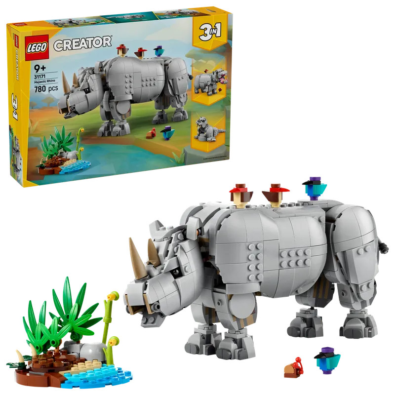 Wild Animals: Majestic Rhino with Birds fra LEGO – produktbillede 23 af 33