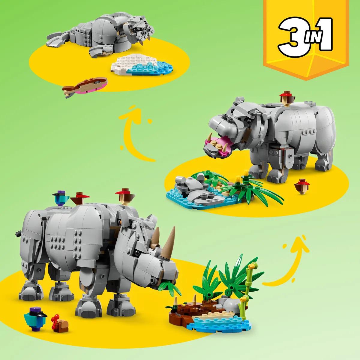 LEGO Wild Animals: Majestic Rhino with Birds (31171) - Bild 26