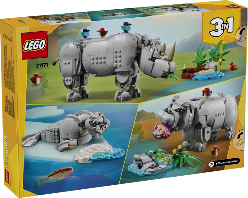 Wild Animals: Majestic Rhino with Birds fra LEGO – produktbillede 33 af 33