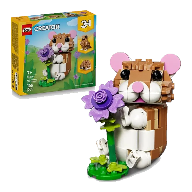 Cute Hamster with a Flower