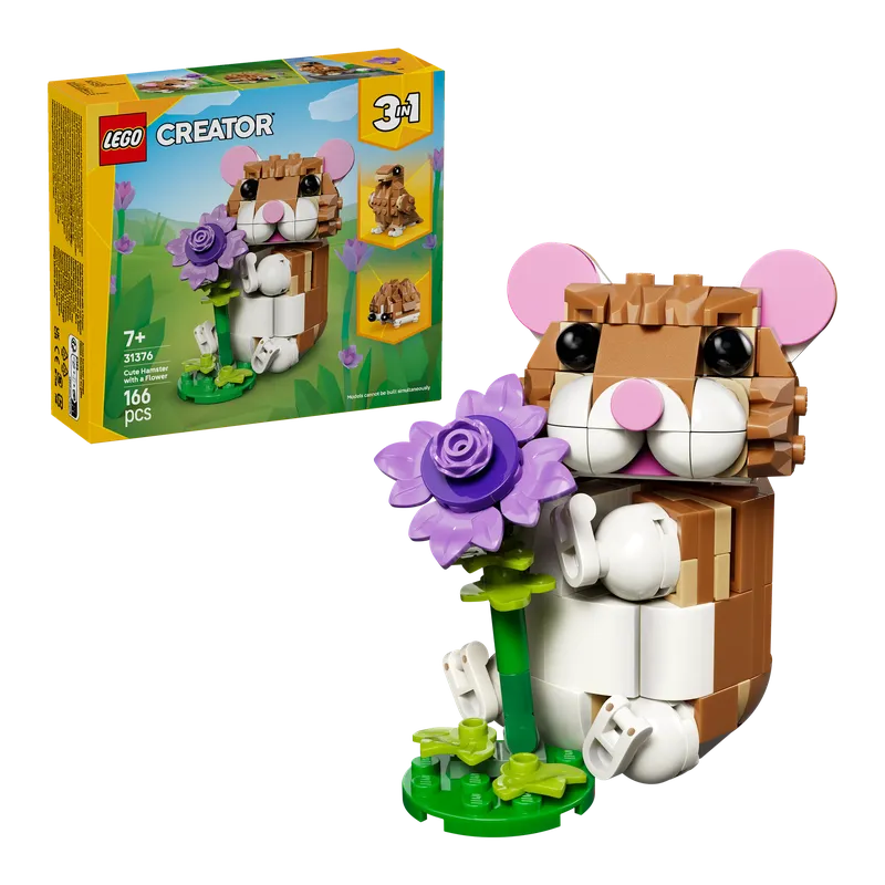 Cute Hamster with a Flower