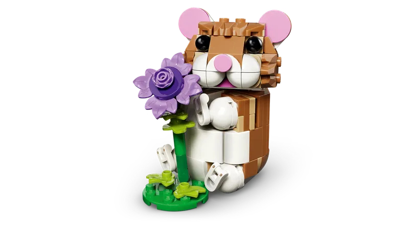 Cute Hamster with a Flower