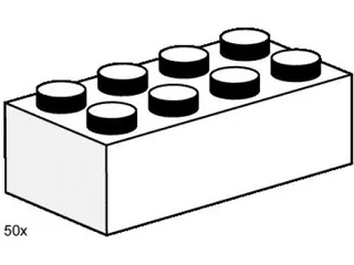 2 x 4 White Bricks von LEGO – Produktfoto
