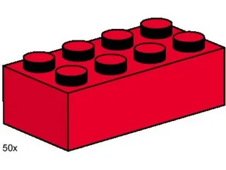 2 x 4 Red Bricks von LEGO – Produktfoto