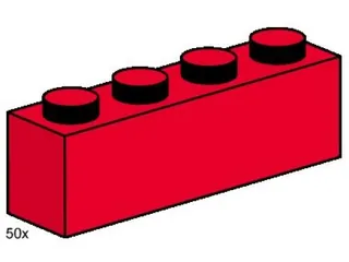 1 x 4 Red Bricks van LEGO – productfoto