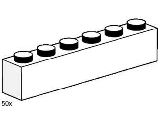 1 x 6 White Bricks van LEGO – productfoto