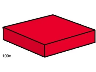 2 x 2 Red Smooth Tiles van LEGO – productfoto