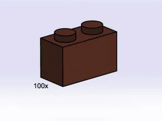 1 x 2 Brown Bricks von LEGO – Produktfoto