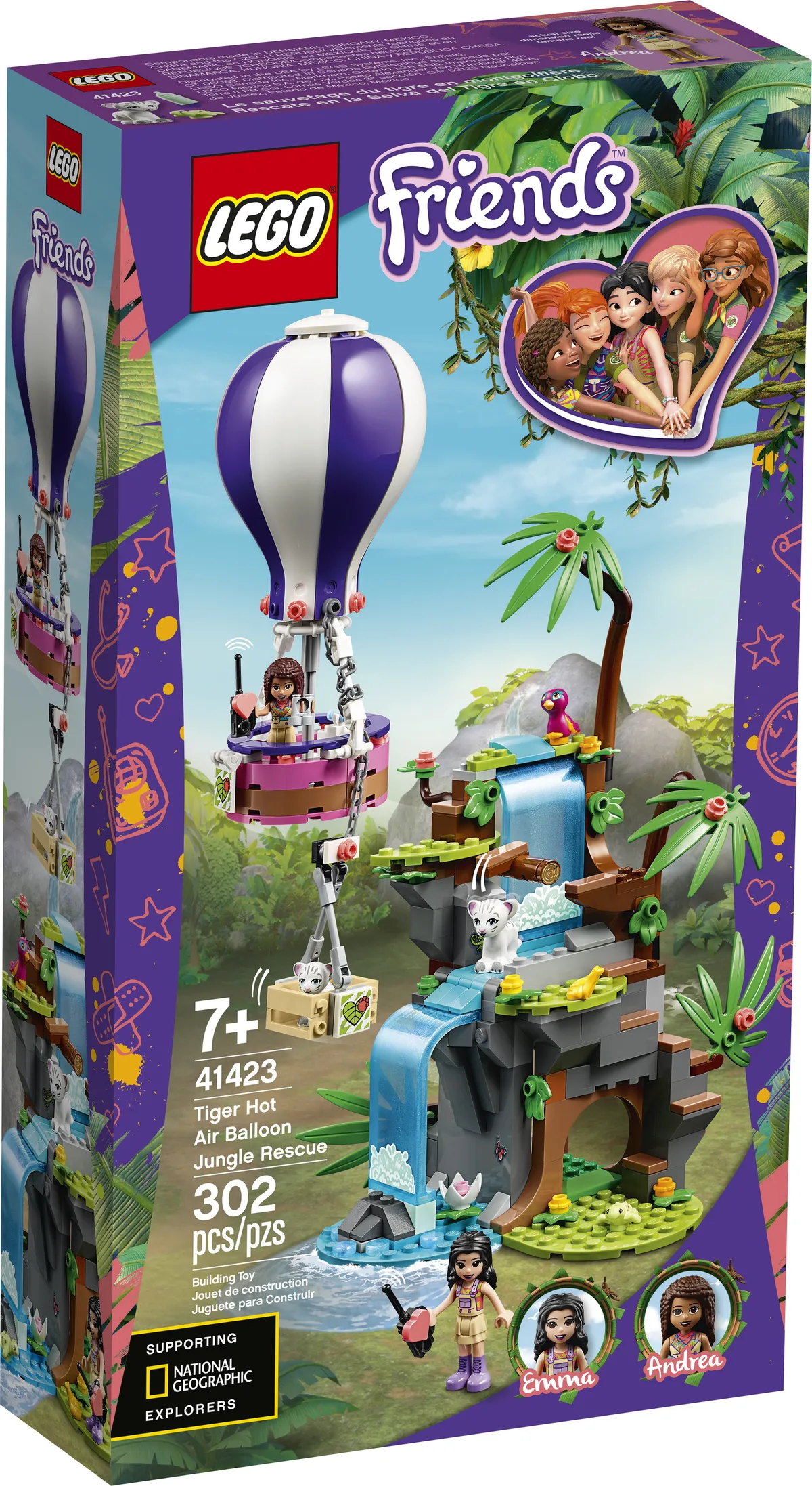 LEGO Tiger Hot Air Balloon Jungle Rescue (41423) - Bild 6