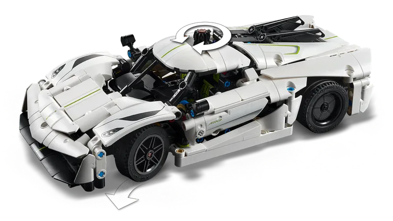 Koenigsegg Jesko Absolut witte hypercar van LEGO – productfoto 6 van 11