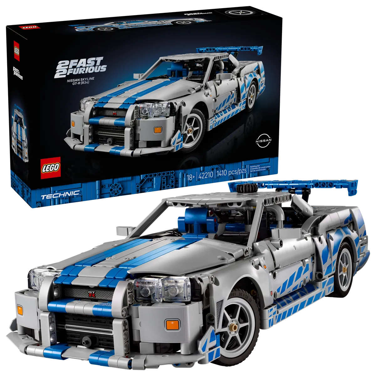 LEGO 2 Fast 2 Furious Nissan Skyline GT-R (R34) Car (42210) - image 1