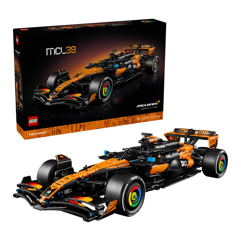 McLaren MCL39 in 1:8 schaal met V6-motor, DRS en 2-versnellingsbak