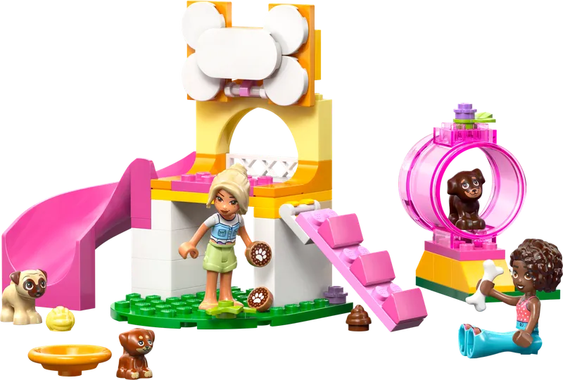 Set boordevol actie voor kinderen die van puppy's houden