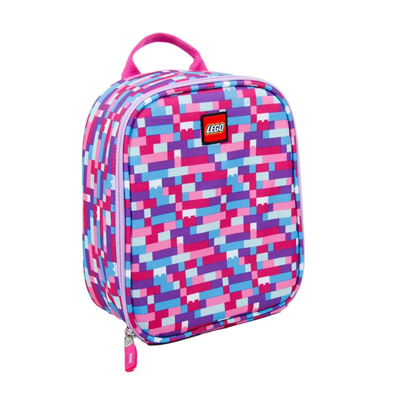 Brick Print Lunch Bag (Pink/Purple) van LEGO – productfoto