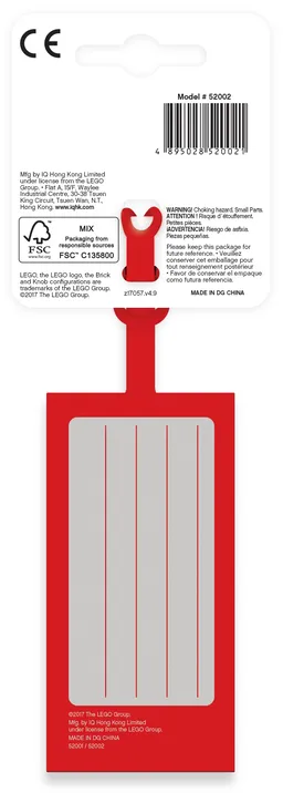 LEGO 2x4 Red Luggage Tag (5005542) - afbeelding 3