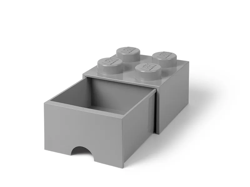 ® 4-Stud Medium Stone Gray Storage Brick Drawer
