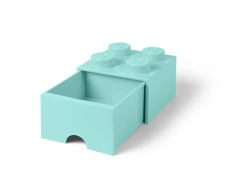 ® 4-Stud Aqua Light Blue Storage Brick Drawer