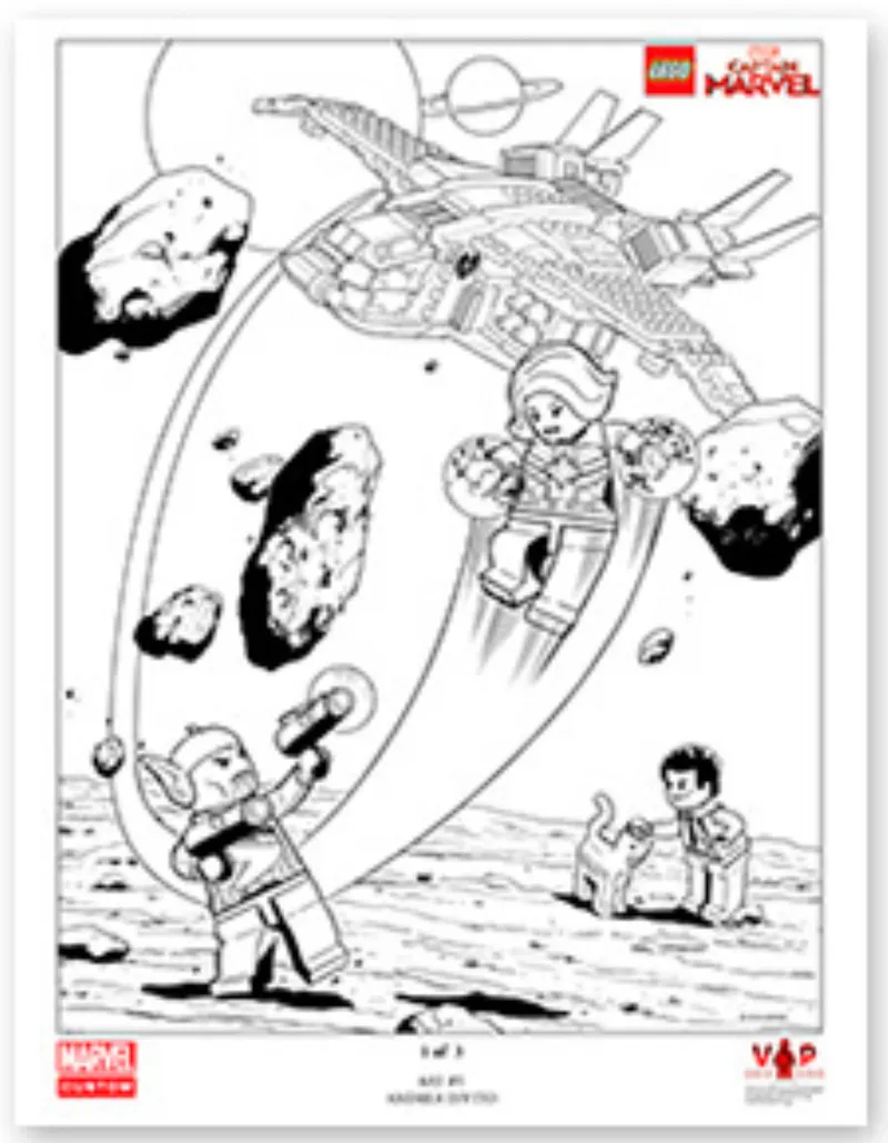 VIP CAPT MARVEL LIMITED ED ART PRINT de LEGO – photo du produit