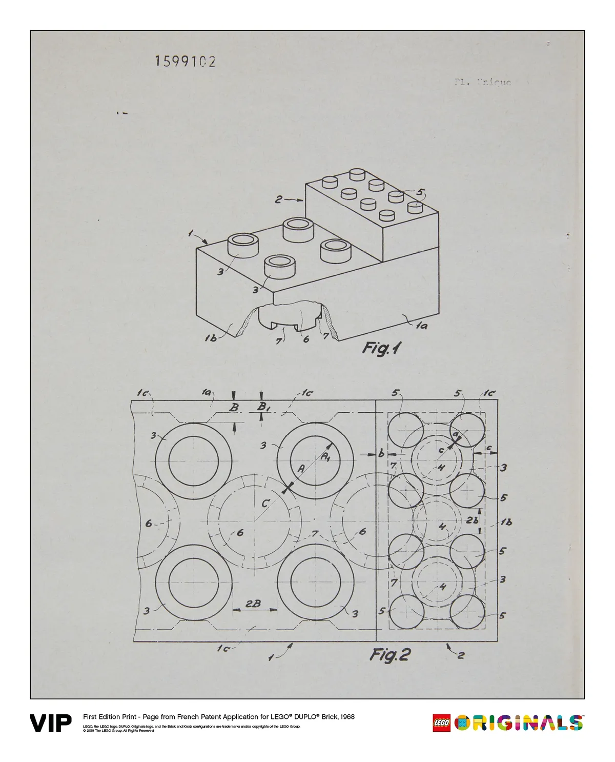 LEGO French Patent LEGO DUPLO Brick 1968 (5005998)