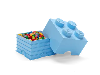 4-Stud Storage Brick – Light Blue de LEGO – photo du produit 3 sur 3