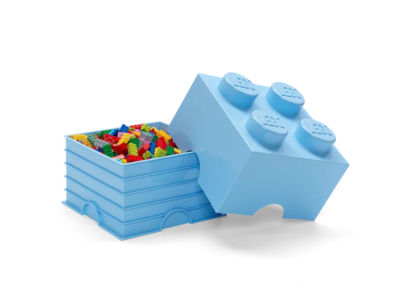 4-Stud Storage Brick – Light Blue de LEGO – photo du produit 3 sur 3