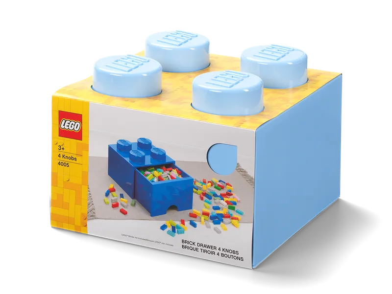 4-Stud Brick Drawer – Light Blue van LEGO – productfoto 2 van 4