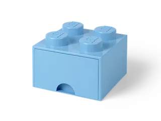 4-Stud Brick Drawer – Light Blue van LEGO – productfoto 3 van 4
